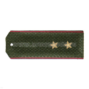 Погоны ВВ оливк. с крап. кантом, вышит. канителью  (прапорщик)