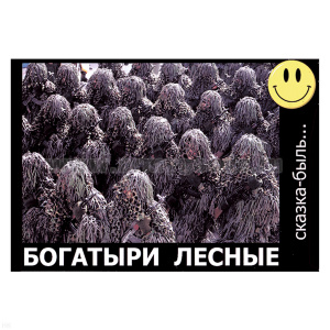 Магнит виниловый (гибкий) со смайликом Богатыри лесные