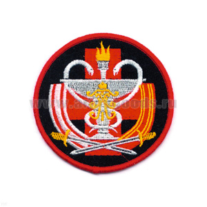 Шеврон вышит. ВМедА (воен.-мед. акад.) черн. кругл.