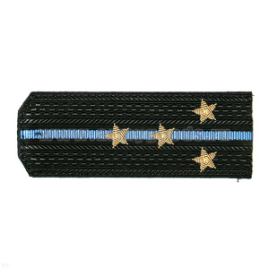 Погоны Авиации ВМФ черн. с 1 голуб. просв., вышит. канителью (капитан)