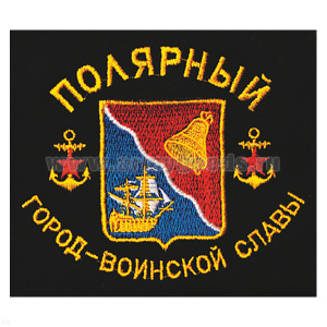 Футболка с вышивкой на груди Полярный  город воинской славы, черная
