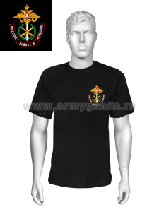 Футболка с вышивкой на груди РВиА (эмблема) черн.