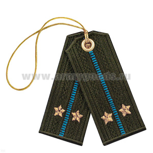 Брелок вышитый Погончики ВДВ оливковые (лейтенант)