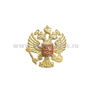 Эмбл. на тулью пласт. Орел РФ круглый зол.