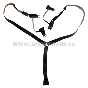 Портупея казачья кожаная черная Y