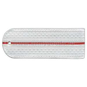 Погоны белые (1 красн. пр) без канта (Полиция на белую рубашку) нов/обр 12 см (пластик)