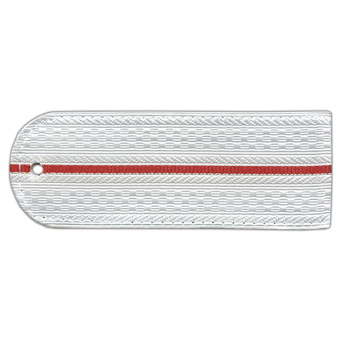 Погоны белые (1 красн. пр) без канта (Полиция на белую рубашку) нов/обр 12 см (пластик)