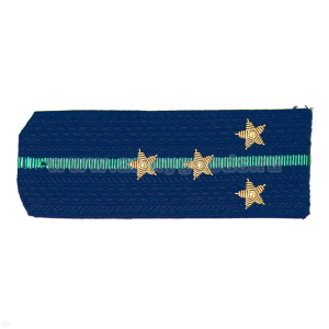 Погоны Прокуратуры ст/обр синие с 1 зел. просв., вышит. канителью (капитан)