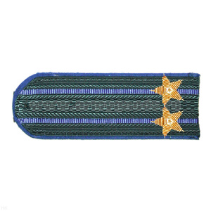 Погоны МЮ серые с вас. кантом с 2 вас. просв., вышит. канителью (подполковник)