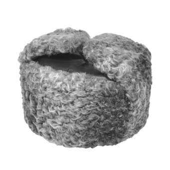 Шапка каракуль серый (без козырька) верх - кожа, Полиция