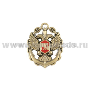 Значок мет. Русь (двуглавый орел на якоре, в цепи) мал., на пимсе