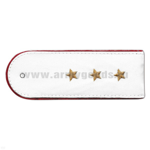 Погоны «машинная вышивка» из рубаш. ткани Полиция белые с выш звездами (старший прапорщик)