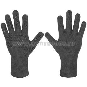 Перчатки вязаные защитные водонепроницаемые дышащие серые (в чехле)