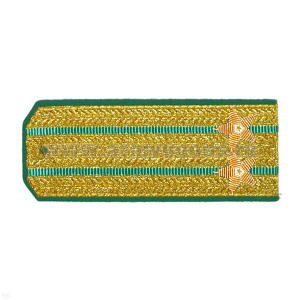 Погоны парадные золотые (металлиз.) с 2 зел. просв., вышит. канителью (подполковник)