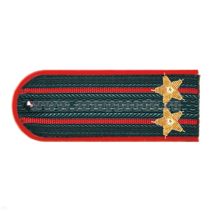 Погоны МВД серые с красн. кантом с 2 красн. просв., вышит. канителью (подполковник)