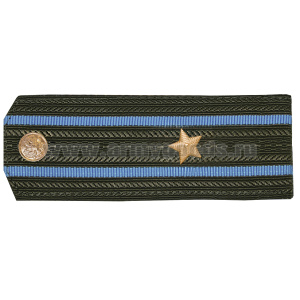 Погоны оливк. 2 голубых просвета, укомпл. мет. фурнитурой (майор) пластик