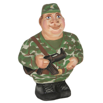 Копилка керамическая Солдат ВС (с АК)