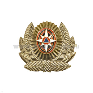 Кокарда мет. МЧС офиц. состав бол. зол.