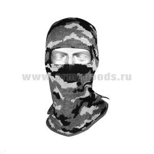 Маска вязаная п/ш (прорезь для глаз, без рта) кмф серая