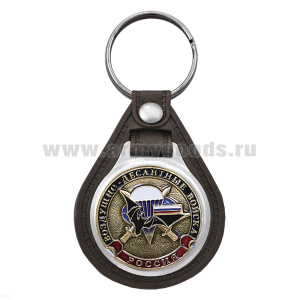 Брелок с эмблемой на виниловой подкладке ВДВ (мышь, парашют, мечи на фоне берета)
