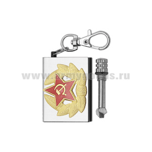 Брелок мет. Вечная спичка (огниво) с мет. накл. Кокарда СА р/с