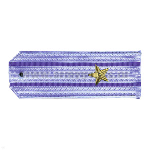 Погоны ФСБ нов/обр голуб. с 2 вас. просв. на рубашку, вышит. канителью (майор)