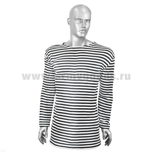 Тельняшка лет. х/б интерлок черная (беленая)