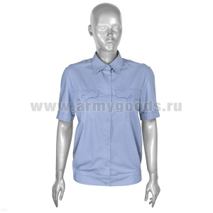 Рубашка форм. офиц. женская (кор.рук.) голубая ВВС р-ры с 43