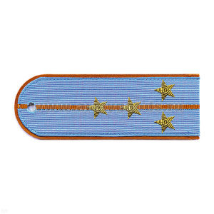 Погоны МЧС голуб. с оранж. кантом с 1 оранж. просв. на рубашку, вышит. канителью (капитан)