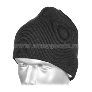Шапка вязаная п/ш без отворота черная