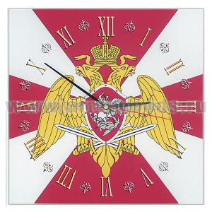 Часы настенные стеклянные Росгвардия (28x28 см)