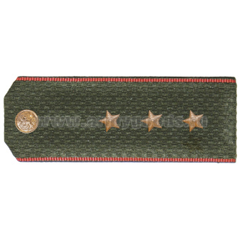 Погоны оливк. красный кант, укомпл. мет. фурнитурой (старший прапорщик) пластик