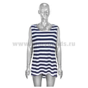 Туника-майка женская (белая в синюю полоску) 