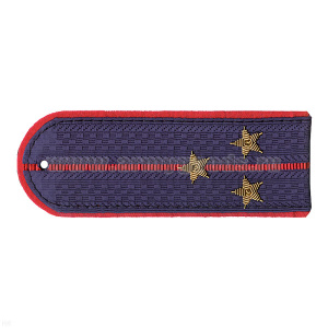 Погоны Полиции (ОВД) темно-синие с красн. кантом (на китель) канитель (ст. лейтенант) на пластике