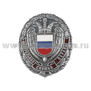 Значок мет. ФСО (овал, мельхиор, хол.эм.) на закрутке