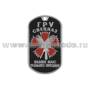 Жетон (нерж. ст., эмал.) ГРУ Спецназ (выше нас только звезды; сова)