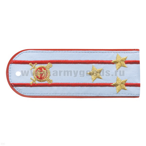 Погоны «машинная вышивка» из рубаш. ткани Полиция бледно-голуб. с вышит. эмблемой (полковник) пластик