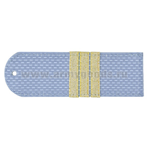 Погоны серо-голубые БЕЗ КАНТА (Полиция (ОВД) на рубашку) с нашит. металлизированным текстильным галуном (сержант) на пластике