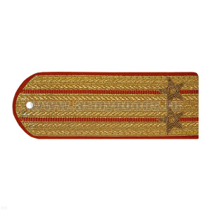 Погоны парадные золотые (металлиз.) с 2 оранж. просв. МЧС, вышит. канителью (подполковник)