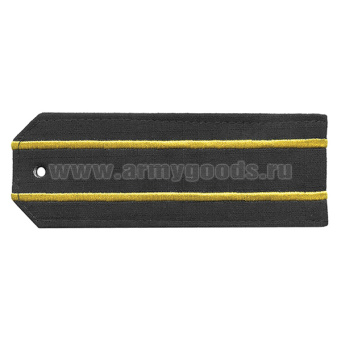 Погоны черн. (ткань rip-stop) с 2 вышит. желт. просв. (на костюм офисный) на пластике
