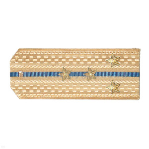 Погоны Авиации ВМФ крем. с 1 голуб. просв., вышит. канителью (капитан)