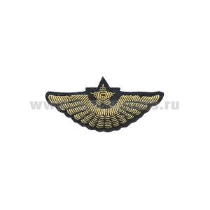 Эмбл. на тулью канит. лат. Воздушно-космические силы (темно-синий фон)