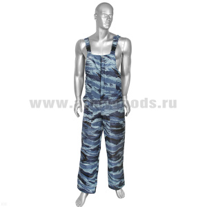 Брюки зимние (полукомбинезон) мод. N "камыш" серый (ткань "оксфорд", утеплитель синтепон 200 гр/м2) 