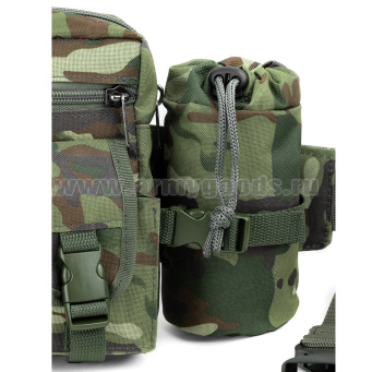 Сумка поясная с чехлом для бутылки 4-хцветная зеленая