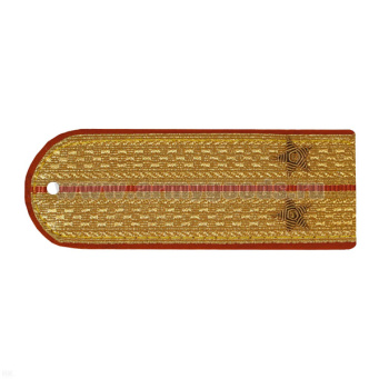 Погоны парадные золотые (металлиз.) с 1 оранж. просв. МЧС, вышит. канителью (лейтенант)