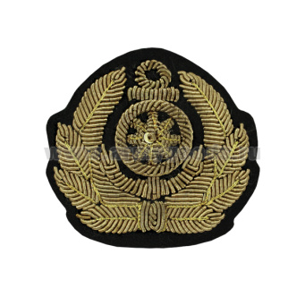 Кокарда канит. лат. ГИМС (по образцу ФМ-305) полностью вышитая канителью