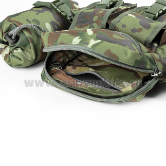 Сумка поясная с чехлом для бутылки 4-хцветная зеленая