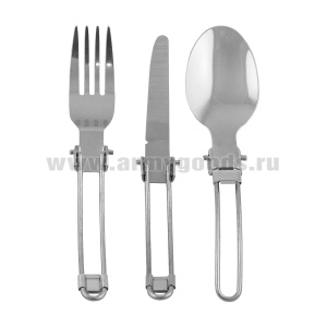 Столовый набор (отдельно ложка, вилка, нож складные) в тканевом чехле