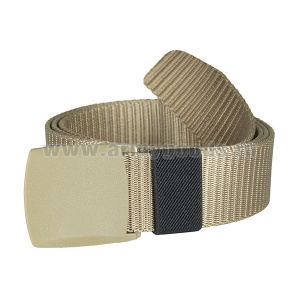 Ремень брючный тесьма (ширина 37 мм) с пластиковой пряжкой-зажимом бежевый
