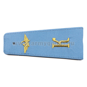 Погоны гражд. авиации, вышит. металлиз. нитью, голуб. "К" (4-хугол.)
